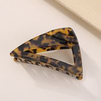 Beige Leopard Triangle Personalized Retro Triangle Resin Hair Clip main image 1