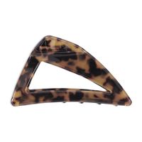 Beige Leopard Triangle Personalized Retro Triangle Resin Hair Clip sku image 2