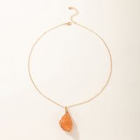 Natural Stone Orange Single Layer Geometric Irregular Stone Necklace main image 10