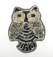 Vêtements À Paillettes Autocollant Grand Hibou Tissu Autocollant Chandail Chandail T-shirt Applique Diy Sequin Broderie Patch Vers Le Bas Veste sku image 1