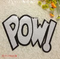 Sequins Chapter Pow English Sequins Alphabet Cloth Stickers Patch Stickers Clothing Accessories Women's T-shirt Clothing Match sku image 1