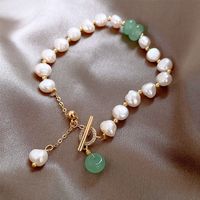 Baroque Contrast Color Pearl Buckle Bracelet Jewelry main image 6