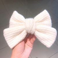 Woolen Knitted Big Bow Hairpin sku image 3