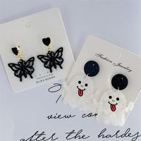 Funny Butterfly Ghost Arylic Hollow Out Inlay Zircon Women's Drop Earrings 1 Pair main image 4
