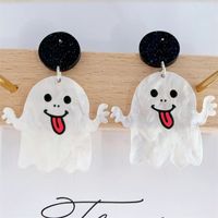 Funny Butterfly Ghost Arylic Hollow Out Inlay Zircon Women's Drop Earrings 1 Pair main image 3