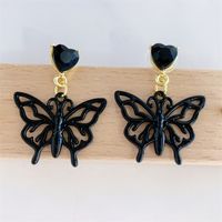 Funny Butterfly Ghost Arylic Hollow Out Inlay Zircon Women's Drop Earrings 1 Pair main image 2