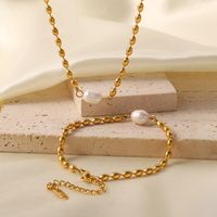 Fashion Geometric Stainless Steel Plating Pearl Necklace main image 1