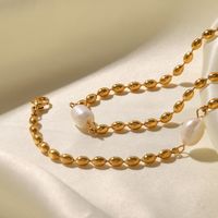 Fashion Geometric Stainless Steel Plating Pearl Necklace main image 3