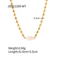 Fashion Geometric Stainless Steel Plating Pearl Necklace sku image 2
