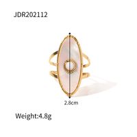 Mode Oval Rostfreier Stahl Überzug Künstliche Perlen Offener Ring sku image 1