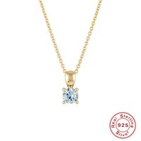 Simple Style Geometric Sterling Silver Plating Zircon Pendant Necklace sku image 11
