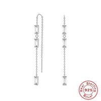 1 Pair Fashion Geometric Sterling Silver Plating Zircon Drop Earrings sku image 7