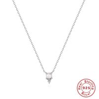 Mode Geometrisch Sterling Silber Inlay Zirkon Halskette Mit Anhänger 1 Stück sku image 4
