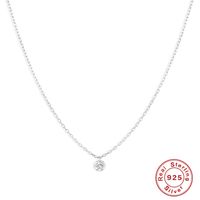 Fashion Geometric Sterling Silver Inlay Zircon Pendant Necklace 1 Piece sku image 1