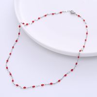 Simple Style Geometric Stainless Steel Epoxy Chain Necklace sku image 3