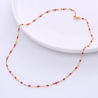 Simple Style Geometric Stainless Steel Epoxy Chain Necklace sku image 7