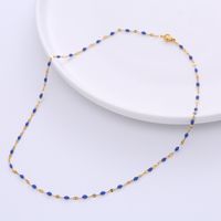 Simple Style Geometric Stainless Steel Epoxy Chain Necklace sku image 8