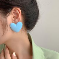 Fashion Geometric Heart Shape Arylic Women's Hoop Earrings Ear Studs 1 Pair sku image 6