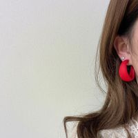 Fashion Geometric Heart Shape Arylic Women's Hoop Earrings Ear Studs 1 Pair main image 2