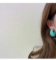 Fashion Geometric Heart Shape Arylic Women's Hoop Earrings Ear Studs 1 Pair sku image 17
