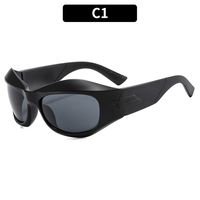 Streetwear Solid Color Ac Cat Eye Full Frame Women's Sunglasses sku image 1