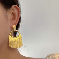 Fashion Geometric Copper Tassel Women's Drop Earrings 1 Pair main image 3