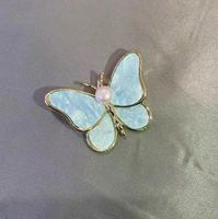 Mode Schmetterling Legierung Überzug Künstliche Perlen Frau Broschen sku image 5