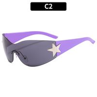Retro Star Pc Oval Frame Frameless Men's Sunglasses sku image 2