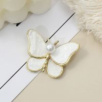 Mode Schmetterling Legierung Überzug Künstliche Perlen Frau Broschen sku image 2