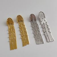 Fashion Geometric Copper Tassel Rhinestones Women's Drop Earrings 1 Pair main image 1