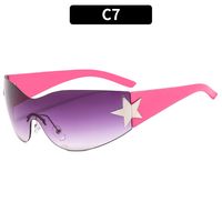 Retro Star Pc Oval Frame Frameless Men's Sunglasses sku image 7