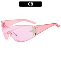 Retro Star Pc Oval Frame Frameless Men's Sunglasses sku image 8