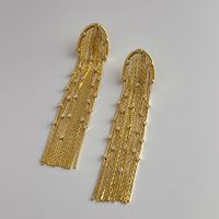 Fashion Geometric Copper Tassel Rhinestones Women's Drop Earrings 1 Pair main image 2