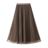 Autumn Casual Solid Color Polyester Midi Dress Skirts main image 3