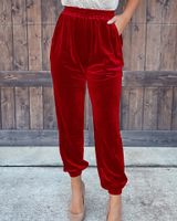 Women's Street Fashion Solid Color Full Length Casual Pants main image 4