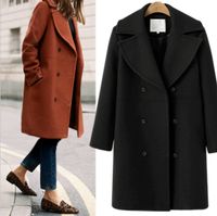 Women's Simple Style Solid Color Single Breasted Coat Woolen Coat main image 4