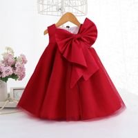 Princesse Couleur Unie Polyester Filles Robes main image 4