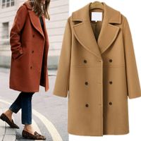 Women's Simple Style Solid Color Single Breasted Coat Woolen Coat main image 1