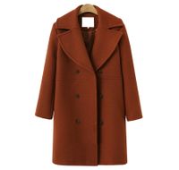 Women's Simple Style Solid Color Single Breasted Coat Woolen Coat main image 3