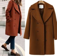 Women's Simple Style Solid Color Single Breasted Coat Woolen Coat main image 2