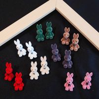 Cute Rabbit Flocking Women's Earrings 1 Pair main image 1