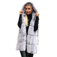 Femmes Mode Couleur Unie Peluche Patte Faux Gilet De Fourrure main image 4