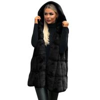 Femmes Mode Couleur Unie Peluche Patte Faux Gilet De Fourrure main image 5