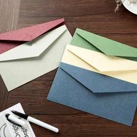Retro Lining Paper Solid Color Blank Envelope Invitation main image 2