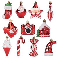 Christmas Fashion Santa Claus Candy Plastic Party Hanging Ornaments 2 Piece Set main image 3