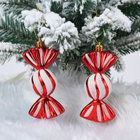 Noël Mode Père Noël Des Bonbons Plastique Fête Ornements Suspendus Ensemble 2 Pièces main image 4