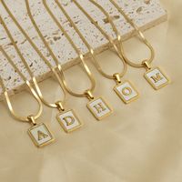 Fashion Letter Titanium Steel Plating Inlay Shell Pendant Necklace main image 1