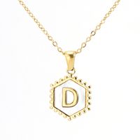 Fashion Letter Titanium Steel Plating Pendant Necklace 1 Piece sku image 4