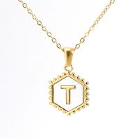 Fashion Letter Titanium Steel Plating Pendant Necklace 1 Piece sku image 20