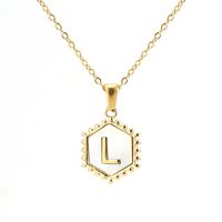 Fashion Letter Titanium Steel Plating Pendant Necklace 1 Piece sku image 12